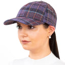B10337-HEATHER Women's Irish Wool Plaid Baseball Cap Gaelsong