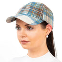 B10337MTBLUE Ladies Irish Tweed Tartan Baseball Cap Gaelsong