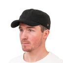 Irish Donegal Tweed Herringbone Cadet Cap Black Gaelsong
