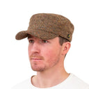 Genuine Irish Kerry Tweed Cadet Cap Brown Gaelsong