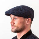 Donegal Tweed Dublin Style Flat Cap Navy Gaelsong