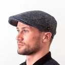 Donegal Tweed Dublin Style Flat Cap Blue Gaelsong
