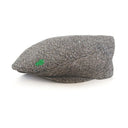 Shamrock Embroidery Herringbone Flat Cap Grey Gaelsong
