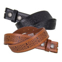 B20010 Eternal Knot Irish Leather Belt Black & Brown Gaelsong