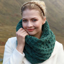 B30186 Green 100% Wool Irish Snood Scarf Lifestyle Gaelsong