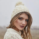 B30187 Bobble Aran Cable Knit Hat Lifestyle Gaelsong
