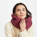B30193 JAM RED Colour SuperSoft Merino Cable Infinity Scarf Gaelsong
