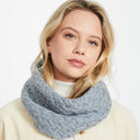 B30193 OCEAN GREY Colour SuperSoft Merino Cable Infinity Scarf Lifestyle Gaelsong