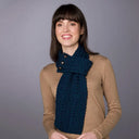 Buttoned Merino Aran Pattern Loop Scarf Gaelsong