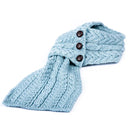 B30245 Color MISTY BLUE Patchwork Aran Wool Throw Front Side Gaelsong