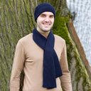 B30250 Color NAVY BLUE Fishermen Style Mens Merino Scarf Gaelsong