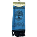 Silk & Cotton Irish Tree of Life Scarf Blue Gaelsong