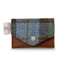Ladies Handwoven Harris Tweed Wallet Chesnut Blue Gaelsong