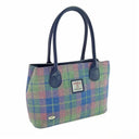 B40175 Classic Harris Tweed Tartan Handbag Blue Pink Gaelsong
