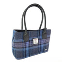 B40175 Classic Harris Tweed Tartan Handbag Blue Purple Stewart Gaelsong