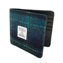 B40188 Men's Scottish Tartan Harris Tweed Wallet Turquoise Gaelsong