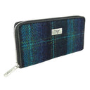 Women's Handwoven Harris Tweed Zip Wallet Turquoise Gaelsong