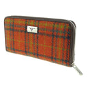 Women's Handwoven Harris Tweed Zip Wallet Orange Gaelsong