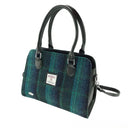 B40217 Harris Tweed Midi Tartan Handbag Turquoise Gaelsong
