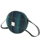 Harris Tweed Round Shoulder Bag Blue With Turquoise Gaelsong