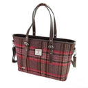 B40241 Handmade Harris Tweed Tote Bag Burgundy Pink Gaelsong