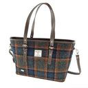 B40241 Handmade Harris Tweed Tote Bag Grey With Rust Overcheck Gaelsong