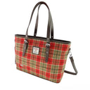B40241 Handmade Harris Tweed Tote Bag Red Green Gaelsong