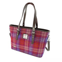 B40241 Handmade Harris Tweed Tote Bag Orange Purple Gaelsong