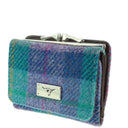 B40246 Small Harris Tweed Purse Green Purple Gaelsong