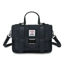B40248 BLACK HERRINGBONE Colour Handwoven Mini Harris Tweed Satchel Gaelsong