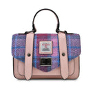 B40248 PINK BLUE TARTAN Colour Handwoven Mini Harris Tweed Satchel Gaelsong