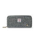 B40250 BLACK and WHITE DOGTOOTH Colour Handmade Harris Tweed Long Zip Purse Gaelsong