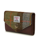 B40251 CHETNUT BLUE TARTAN Colour Handwoven Small Women's Harris Tweed Wallet Gaelsong
