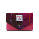 B40251 FUCHSIA TARTAN Colour Handwoven Small Women's Harris Tweed Wallet Gaelsong