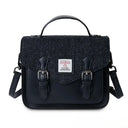 B40254 Handmade Harris Tweed Satchel Bag Black Herringbone Gaelsong