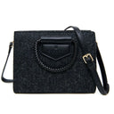 B40257 BLACK HERRINGBONE Colour Handcrafted Harris Tweed Midi Tote Bag Gaelsong