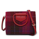 B40257 FUCHSIA TARTAN Colour Handcrafted Harris Tweed Midi Tote Bag Gaelsong