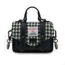 B40259 Genuine Harris Tweed Small Satchel Black and White Dog Tooth Gaelsong