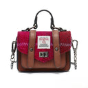 B40259 Genuine Harris Tweed Small Satchel Fuchsia Gaelsong