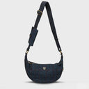B40262 Scottish Handwoven Harris Tweed Shoulder Bag Navy Gaelsong