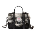 Handcrafted Harris Tweed Small Satchel Purse Black White Gaelsong