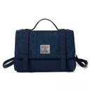 B40264 Handwoven Genuine Harris Tweed Satchel Bag Navy Gaelsong