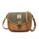 B40265 Authentic Handwoven Harris Tweed Saddle Bag Chestnut Herringbone Gaelsong
