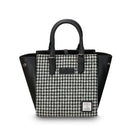 B40266 MEDIUM BLACK WHITE Handcrafted Harris Tweed Callie Tote Bag Gaelsong