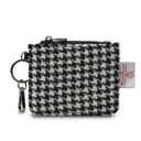 B40271 BLACK AND WHITE DOGTOOTH Colour Handwoven Harris Tweed Zip Card Wallet Gaelsong