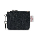 B40271 BLACK HERRINGBONE Colour Handwoven Harris Tweed Zip Card Wallet Gaelsong