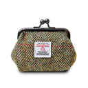 B40272 CHESTNUT HERRINGBONE Colour Handwoven Harris Tweed Zip Card Wallet Gaelsong