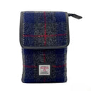 B40277 Women's Harris Tweed Mini Crossbody Bag Blue Check Gaelsong