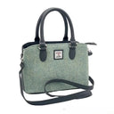 B40279 Ladies Scottish Harris Tweed Handbag Turquoise Herringbone Gaelsong