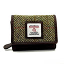 B40282 Handcrafted Harris Tweed Trifold Wallet Country Green Gaelsong